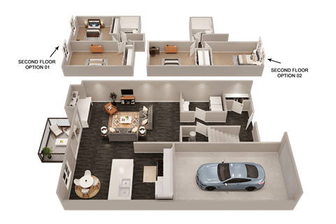 Floor plan for 2 beds, 1.5 baths, 1200 sqft